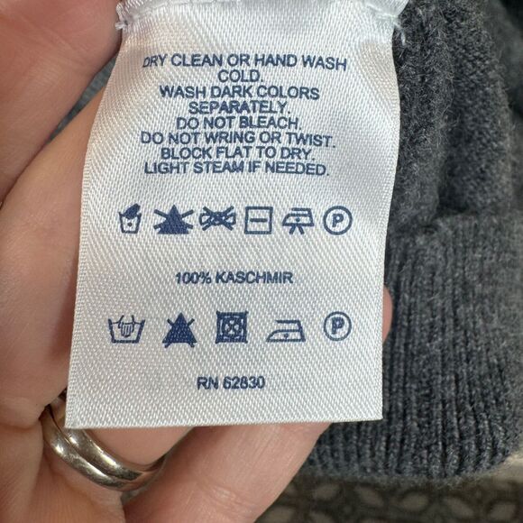 Lands End Mens V-Neck Sweater XL/T 46-48 Gray Soft & Warm Cashmere Blend - Picture 8 of 11